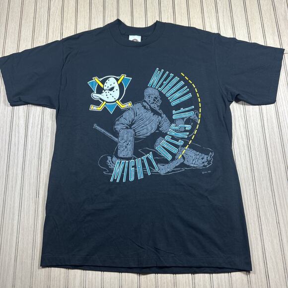 VTG Mighty Ducks Of Anaheim Mens Locker Line NHL Official - Picture 1 of 9